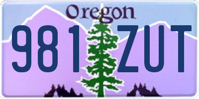 OR license plate 981ZUT