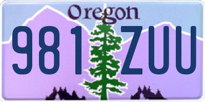 OR license plate 981ZUU