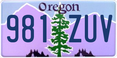 OR license plate 981ZUV