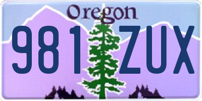 OR license plate 981ZUX