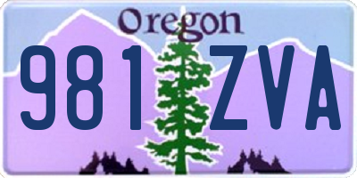 OR license plate 981ZVA