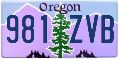 OR license plate 981ZVB