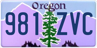 OR license plate 981ZVC