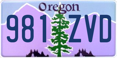 OR license plate 981ZVD