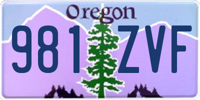 OR license plate 981ZVF