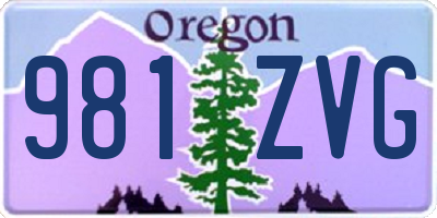 OR license plate 981ZVG