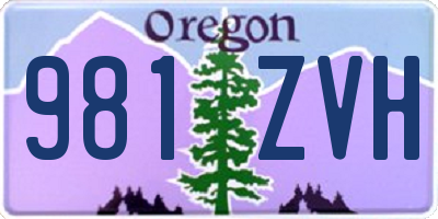 OR license plate 981ZVH