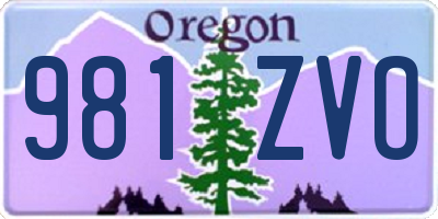 OR license plate 981ZVO