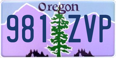 OR license plate 981ZVP