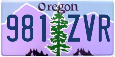 OR license plate 981ZVR