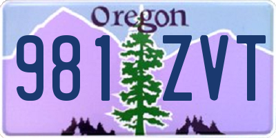 OR license plate 981ZVT