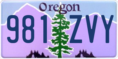 OR license plate 981ZVY