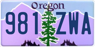 OR license plate 981ZWA