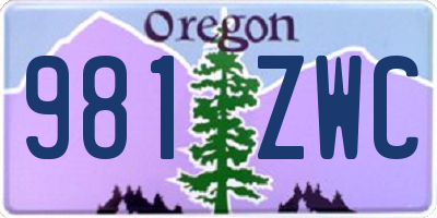 OR license plate 981ZWC