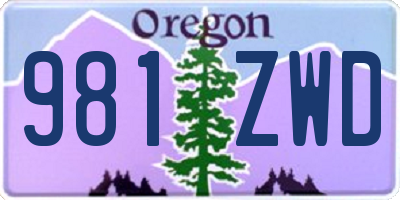 OR license plate 981ZWD