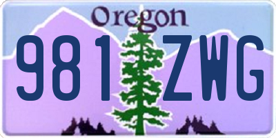 OR license plate 981ZWG