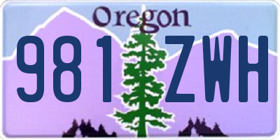 OR license plate 981ZWH