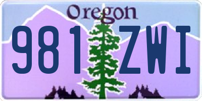 OR license plate 981ZWI
