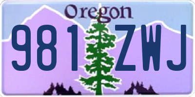 OR license plate 981ZWJ