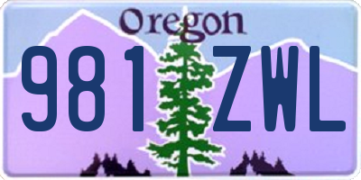 OR license plate 981ZWL