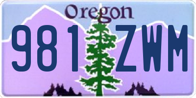 OR license plate 981ZWM