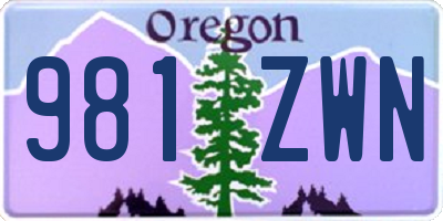 OR license plate 981ZWN