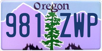 OR license plate 981ZWP