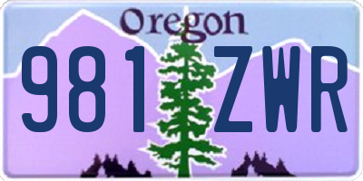OR license plate 981ZWR