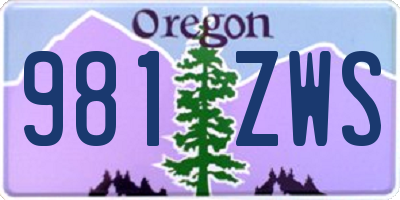 OR license plate 981ZWS