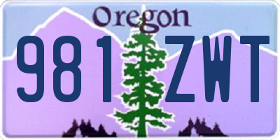 OR license plate 981ZWT