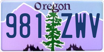 OR license plate 981ZWV