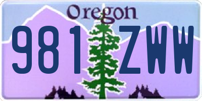 OR license plate 981ZWW