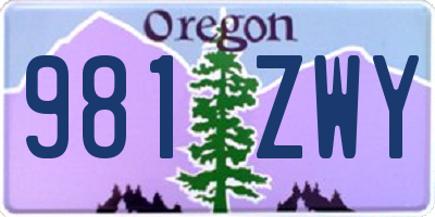 OR license plate 981ZWY