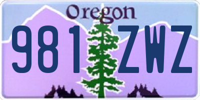 OR license plate 981ZWZ