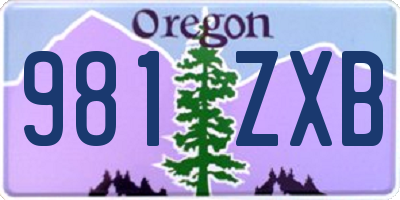 OR license plate 981ZXB