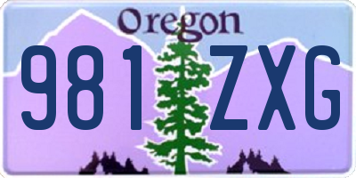 OR license plate 981ZXG