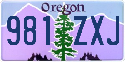 OR license plate 981ZXJ