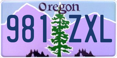 OR license plate 981ZXL