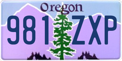 OR license plate 981ZXP