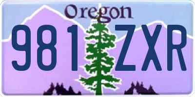 OR license plate 981ZXR