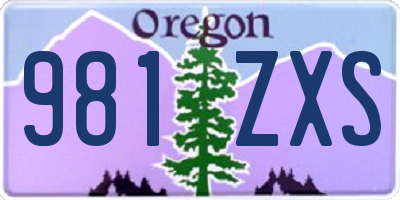 OR license plate 981ZXS