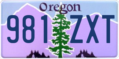 OR license plate 981ZXT