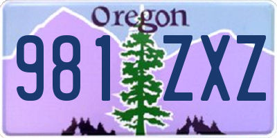 OR license plate 981ZXZ