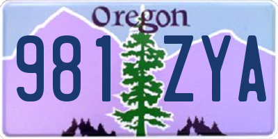 OR license plate 981ZYA