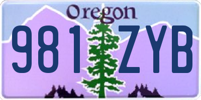 OR license plate 981ZYB