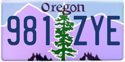 OR license plate 981ZYE