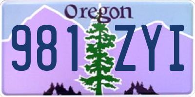 OR license plate 981ZYI