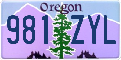 OR license plate 981ZYL