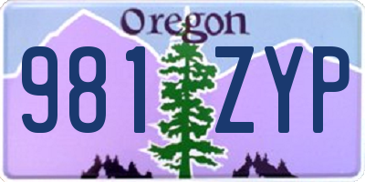 OR license plate 981ZYP