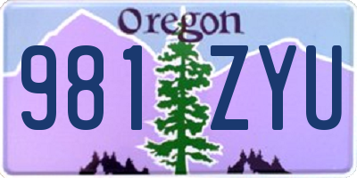 OR license plate 981ZYU